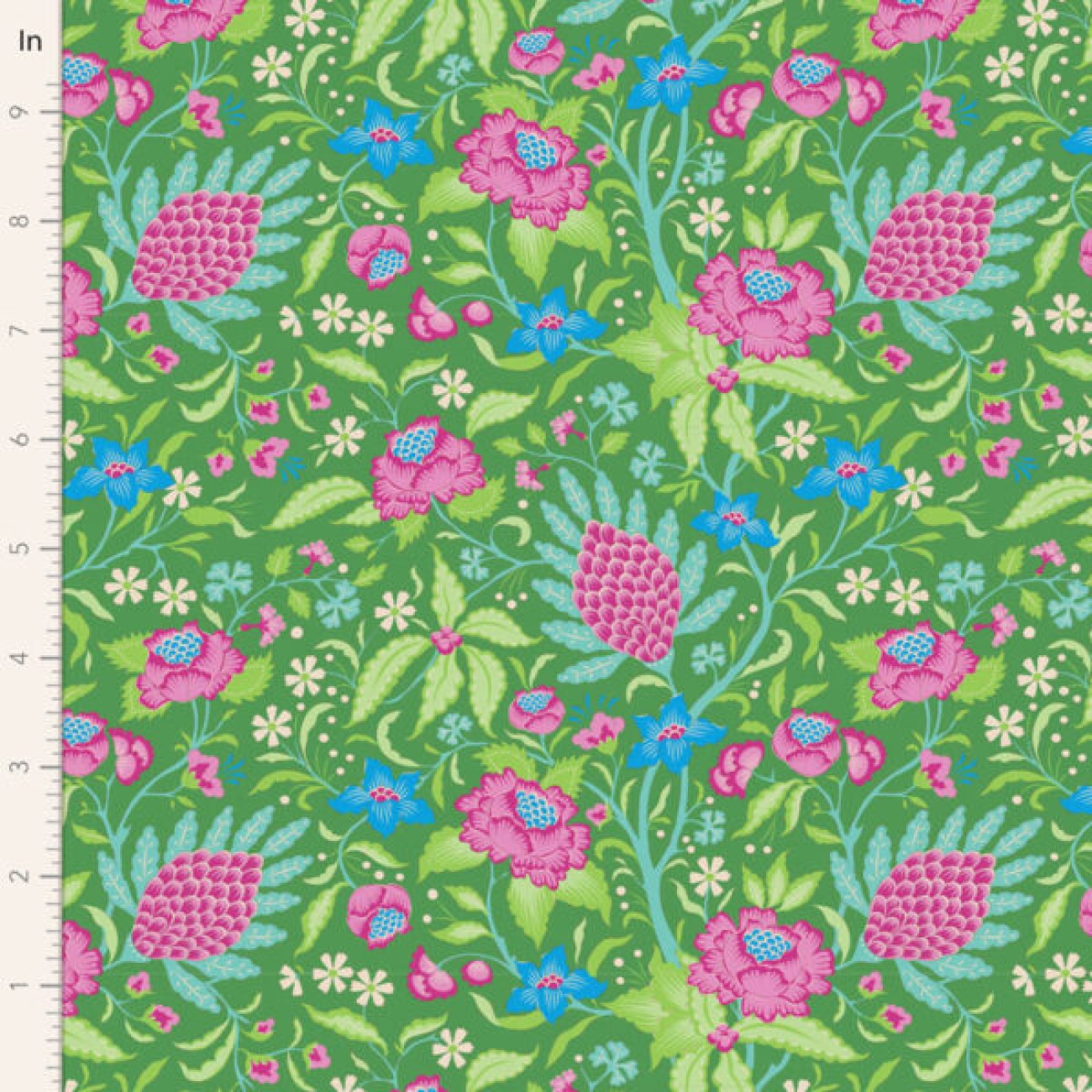 Tilda Patchwork Stoff Baumwolle - Bloomsville Flowertangle Green